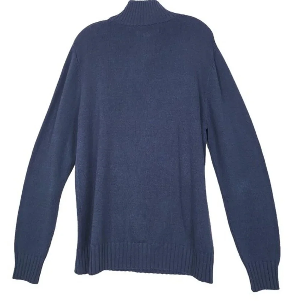 Aeropostale Prince & Fox Half Zip Sweater Men M Navy Cotton Blend‎ Knit Pullover